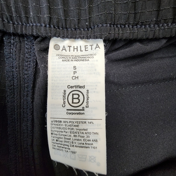 Athleta Black Cargo Jogger Pants Black  Elastic draw string Leg Cuffs Size S - Picture 9 of 9